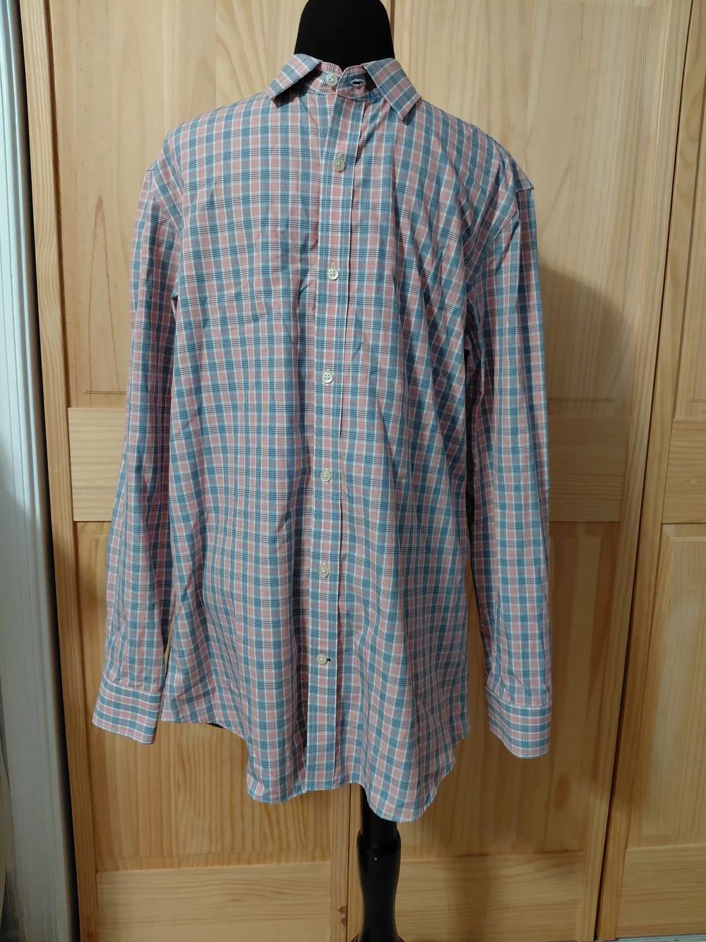 Banana Republic Blue and Pink Plaid Button-Down Shirt
